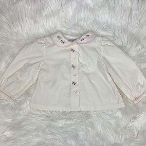 NWT Vintage Deadstock McBaby Baby Girls' Button Down Top Sz 6-9M